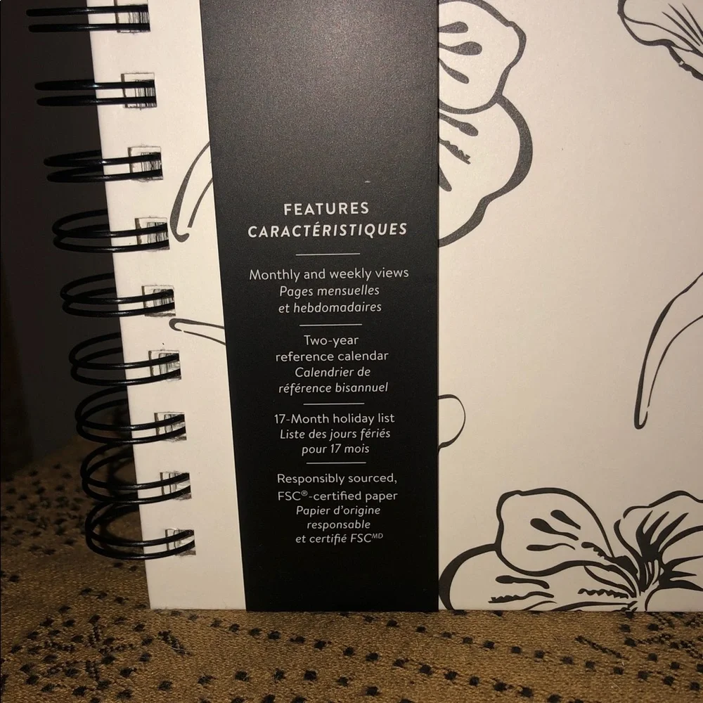 Rae Dunn 2027 Spiral 17 Month Planner August 2026-December 2027 (Flowers)
